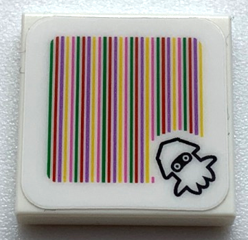 Tile 2 x 2 with Super Mario Scanner Code Blooper Pattern (Sticker) - Sets 71361 / 71413 / 71432