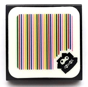 Tile 2 x 2 with Super Mario Scanner Code Fuzzy Pattern (Sticker) - Sets 30389 / 71361 / 71389 / 71405