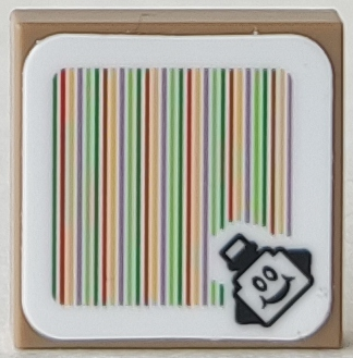 Tile 2 x 2 with Super Mario Scanner Code Pokey Pattern (Sticker) - Set 71363