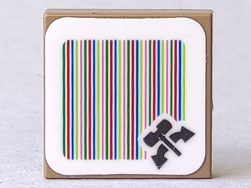 Tile 2 x 2 with Super Mario Scanner Code Hammer Turntable Pattern (Sticker) - Set 71363