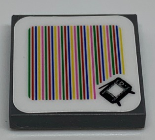 Tile 2 x 2 with Super Mario Scanner Code Television (TV) Pattern (Sticker) - Set 71374