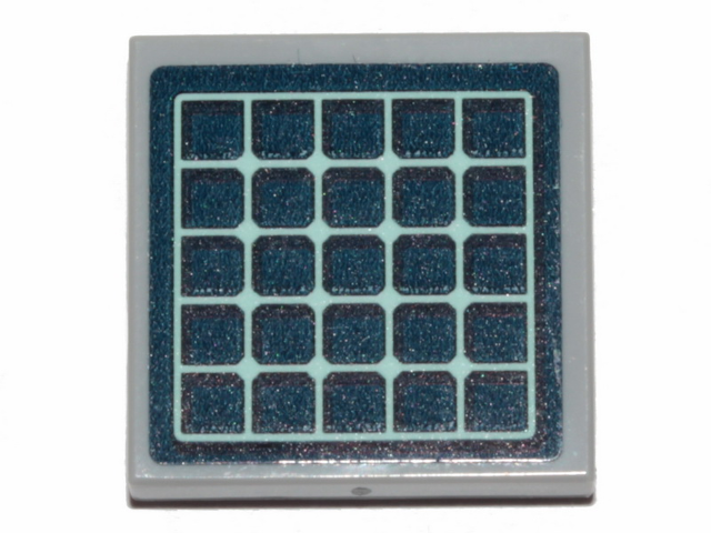 Tile 2 x 2 with Dark Blue Solar Panel Pattern (Sticker) - Set 41424