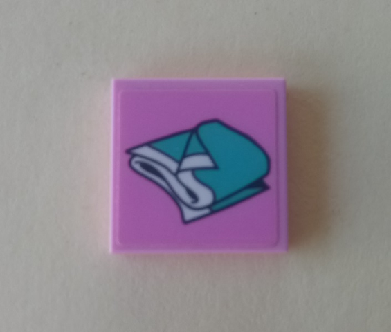 Tile 2 x 2 with Medium Azure Folded Blanket Pattern (Sticker) - Set 41314