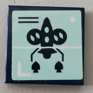 Tile 2 x 2 with Rocket Pattern (Sticker) - Set 75551