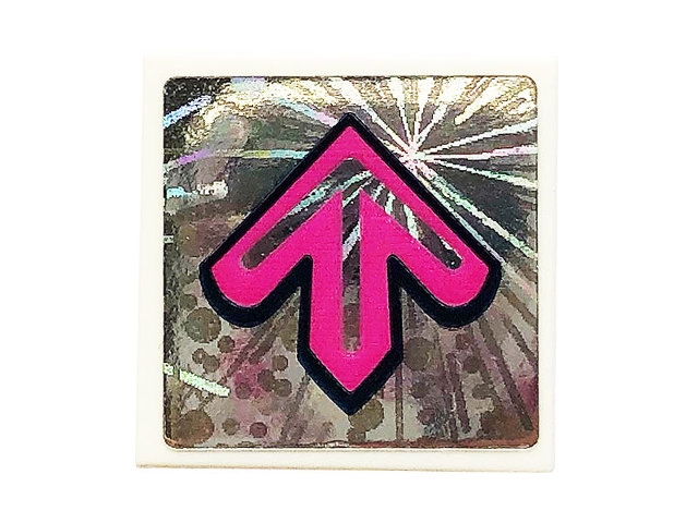 Tile 2 x 2 with Dark Pink Arrow Pattern (Sticker) - Set 41375