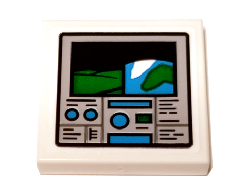 Tile 2 x 2 with Computer Monitor with Landscape Display Pattern (Sticker) - Set 75936
