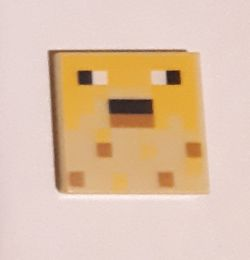 Tile 2 x 2 with Pixelated Minecraft Pufferfish Pattern