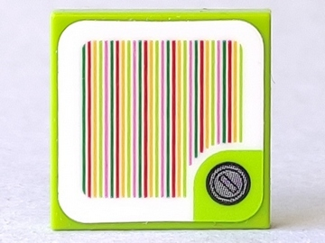 Tile 2 x 2 with Super Mario Scanner Code Red Coin Block, Round Corner Pattern (Sticker) - Set 71382