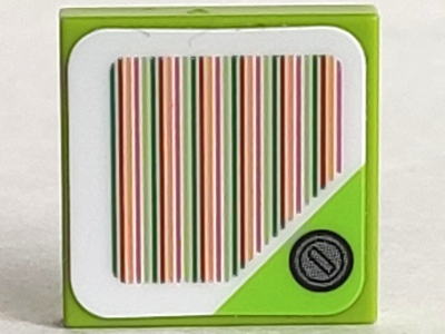 Tile 2 x 2 with Super Mario Scanner Code Red Coin Block, Triangle Corner Pattern (Sticker) - Set 71382