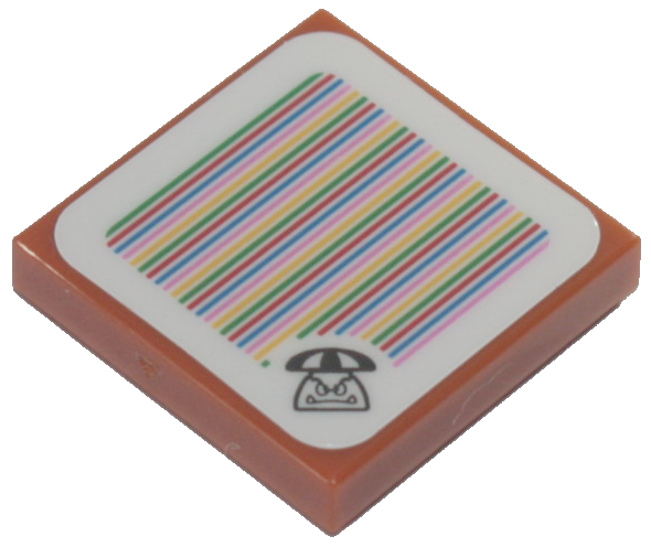 Tile 2 x 2 with Super Mario Scanner Code Parachute Goomba Pattern (Sticker) - Set 71386