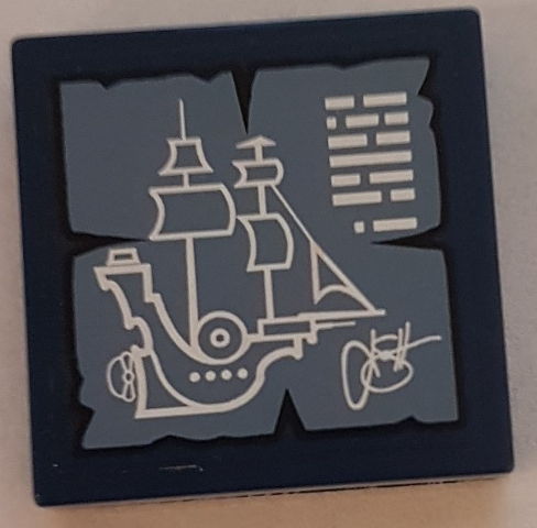 Tile 2 x 2 with MetalBeard's Sea Cow Ship Pattern (Sticker) - Set 70810