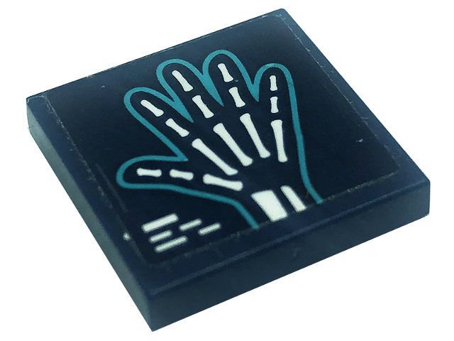 Tile 2 x 2 with Hand X-Ray Pattern (Sticker) - Set 41318
