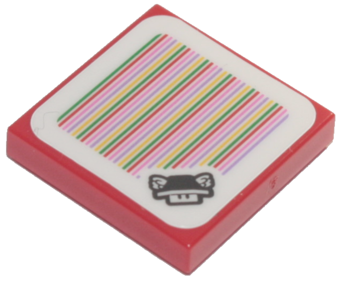 Tile 2 x 2 with Super Mario Scanner Code Para-Beetle Pattern (Sticker) - Set 71386