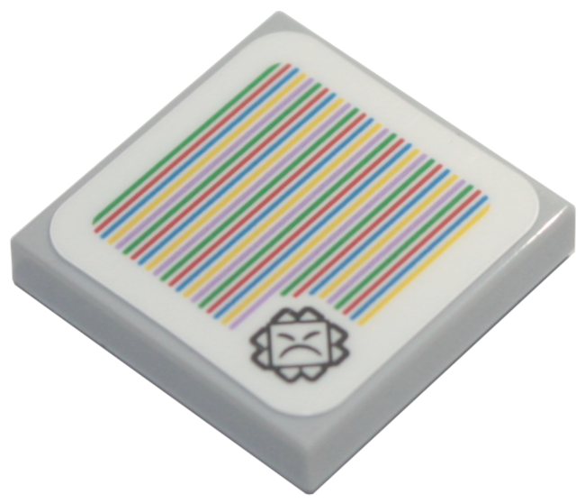 Tile 2 x 2 with Super Mario Scanner Code Thwimp Pattern (Sticker) - Set 71386