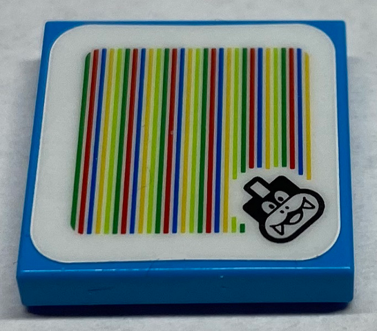 Tile 2 x 2 with Super Mario Scanner Code Larry Pattern (Sticker) - Sets 71380 / 71427