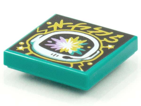 Tile 2 x 2 with BeatBit Album Cover - Space Helmet with Pastel Explosion Pattern