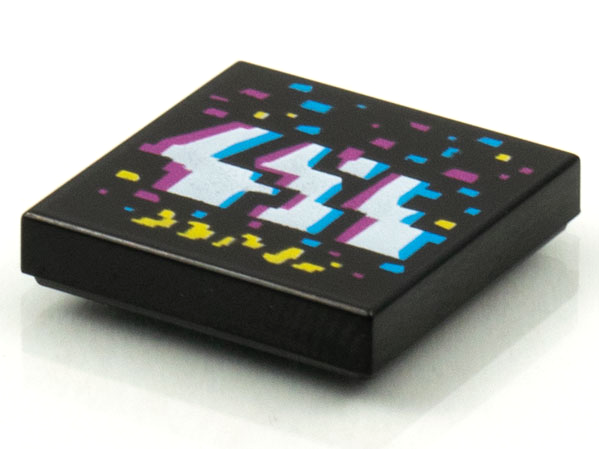 Tile 2 x 2 with BeatBit Album Cover - Dark Azure, White, Magenta and Yellow Jagged Stripes and Rectangles Pattern