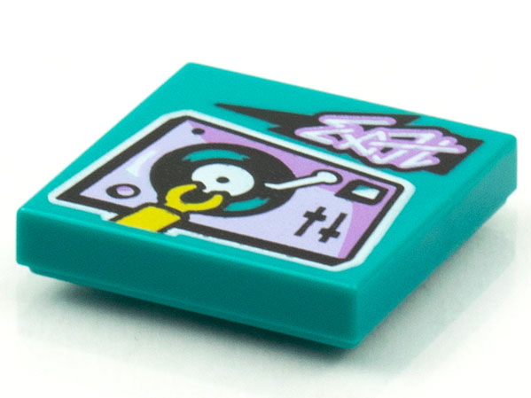 Tile 2 x 2 with BeatBit Album Cover - Record Turntable and Hand Pattern