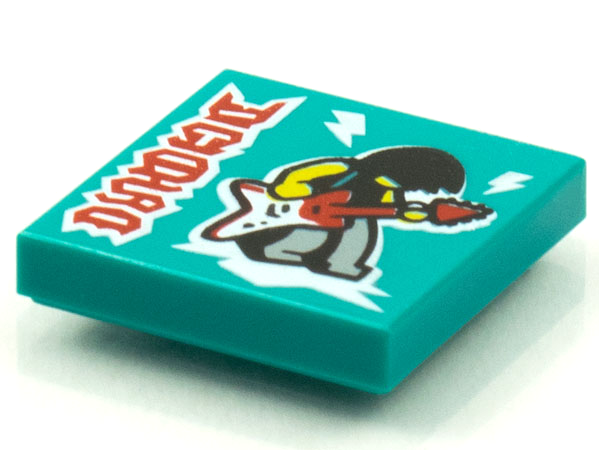 Tile 2 x 2 with BeatBit Album Cover - Man Playing Flying V Guitar Pattern