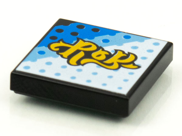 Tile 2 x 2 with BeatBit Album Cover - Yellow Title on White, Bright Light Blue and Blue Background with Dot Grid Pattern