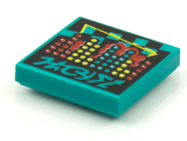 Tile 2 x 2 with BeatBit Album Cover - Red, Yellow and Dark Turquoise Dots Pattern