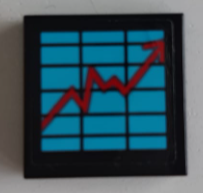 Tile 2 x 2 with Stock Exchange Graph with Red Arrow Pattern (Sticker) - Set 60102