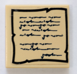 Tile 2 x 2 with Black Border and Scribbles Pattern (Sticker) - Set 75978