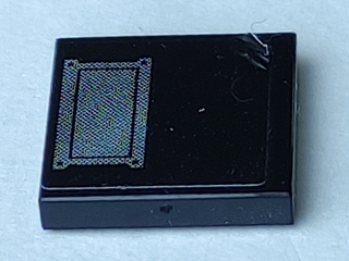 Tile 2 x 2 with Silver Rectangular Panel with 4 Rivets Pattern (Sticker) - Set 8156