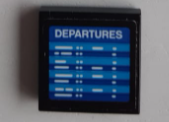 Tile 2 x 2 with White 'DEPARTURES' Screen Pattern (Sticker) - Set 60200