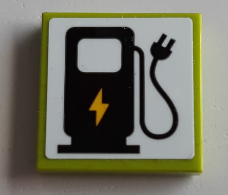 Tile 2 x 2 with Electric Charging Point Pattern (Sticker) - Set 60200