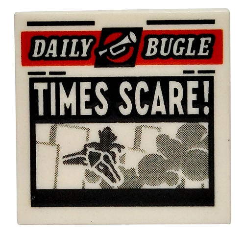 Tile 2 x 2 with Newspaper 'DAILY BUGLE' and 'TIMES SCARE!' Pattern