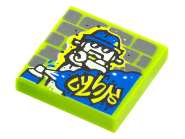Tile 2 x 2 with BeatBit Album Cover - Robot Graffiti Pattern