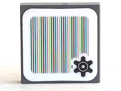 Tile 2 x 2 with Super Mario Scanner Code Gear Pattern (Sticker) - Sets 71387 / 71423