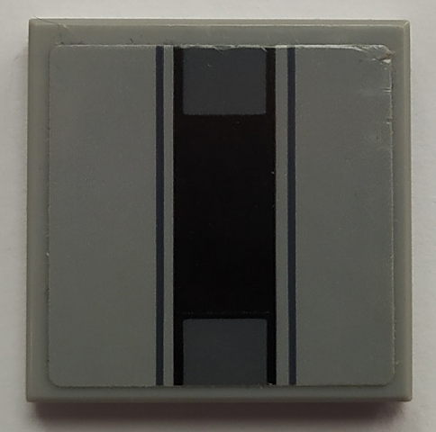 Tile 2 x 2 with Black and Dark Bluish Gray Vent Holes Pattern (Sticker) - Set 75150