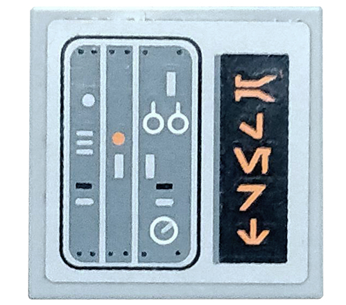 Tile 2 x 2 with Aurebesh Characters 'ALERT' and Key Controls Pattern (Sticker) - Set 75098