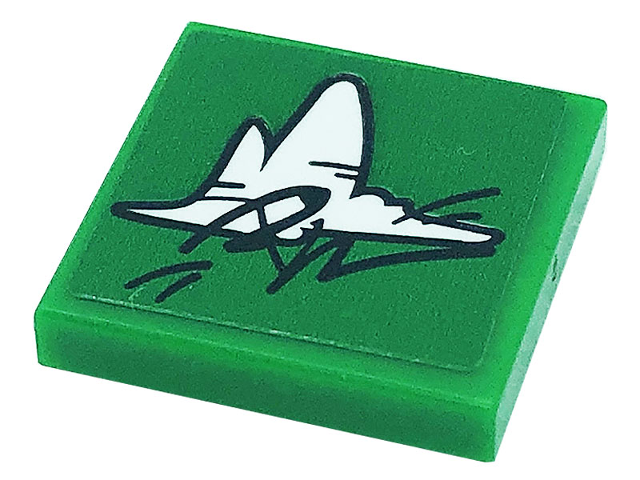 Tile 2 x 2 with Black and White Graffiti Pattern (Sticker) - Set 41379