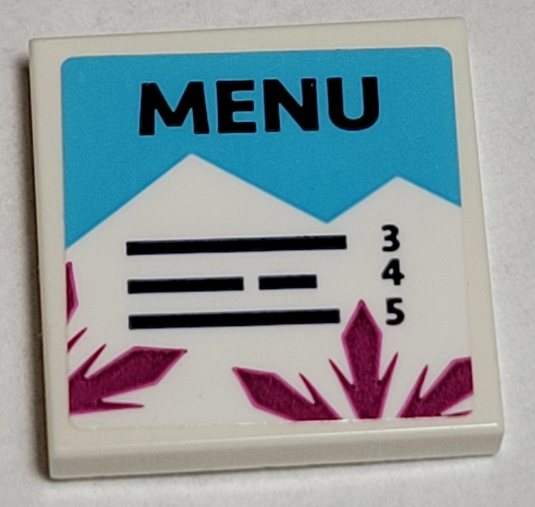 Tile 2 x 2 with 'MENU' and List with Numbers 3, 4, and 5 Pattern (Sticker) - Set 41324