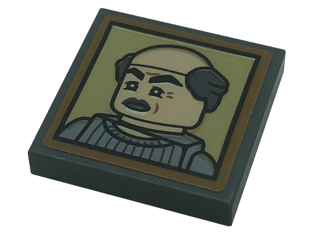 Tile 2 x 2 with Jerry Seinfeld's Uncle Leo Minifigure on Tan Background Pattern (Sticker) - Set 21328