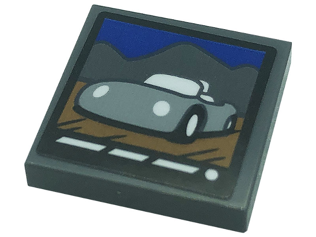 Tile 2 x 2 with Light Bluish Gray Car Pattern (Sticker) - Set 21328