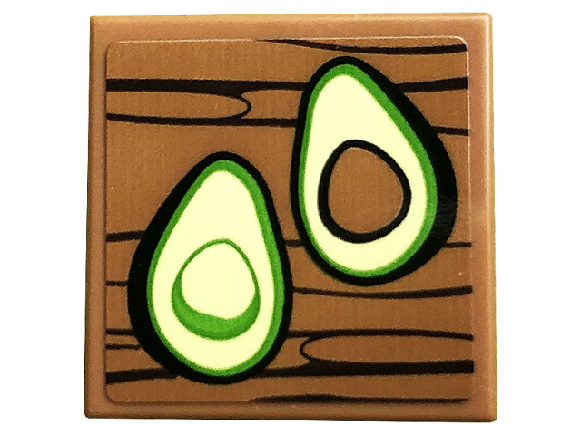 Tile 2 x 2 with Avocado Pattern (Sticker) - Set 10291