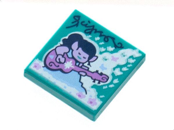 Tile 2 x 2 with BeatBit Album Cover - Lavender Elf Playing Medium Lavender Ukulele Pattern