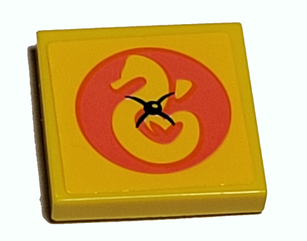 Tile 2 x 2 with Heartlake Rescue Logo in Coral Circle Pattern (Sticker) - Set 41380