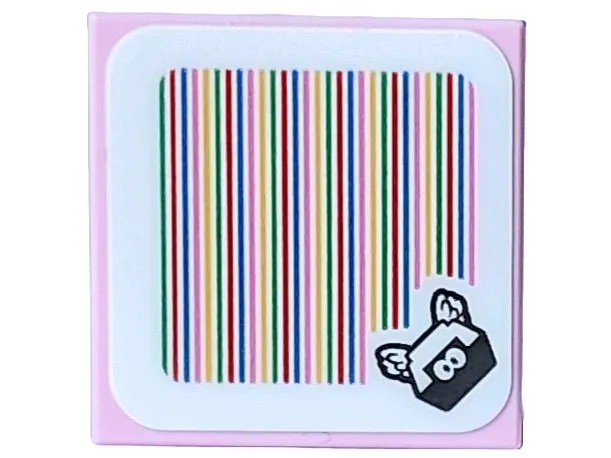 Tile 2 x 2 with Super Mario Scanner Code Para-Biddybud Pattern (Sticker) - Sets 71402 / 71437