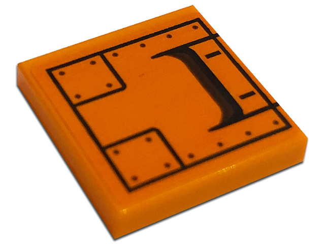 Tile 2 x 2 with Hull Plate, Black Lines, Rivets, and Dark Brown Air Intake Pattern (Sticker) - Set 76193