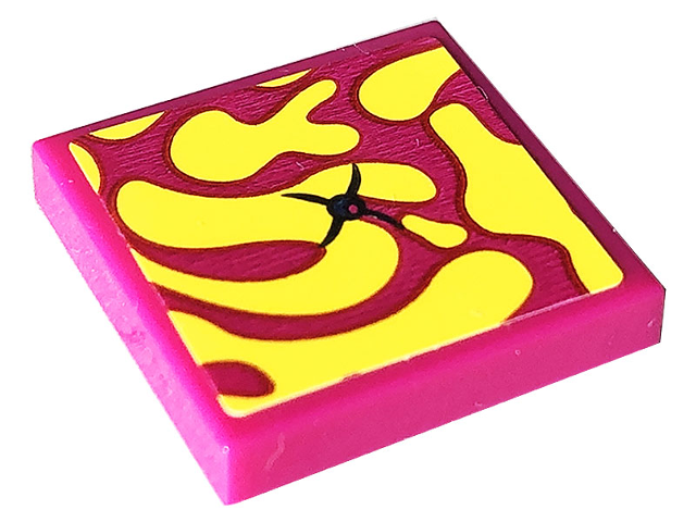 Tile 2 x 2 with Cushion with Yellow Splotches and Black Button Pattern (Sticker) - Set 41703