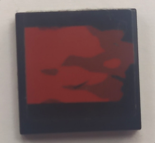 Tile 2 x 2 with Red and Dark Red Worn Rectangle Pattern (Sticker) - Set 70908