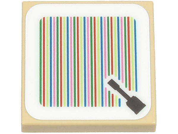 Tile 2 x 2 with Super Mario Scanner Code Kamek’s Broom / Broomstick Pattern (Sticker) - Sets 71391 / 71407 / 71440