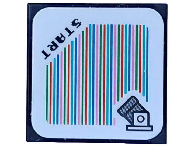 Tile 2 x 2 with Super Mario Scanner Code Cannon and 'START' Pattern (Sticker) - Sets 71391 / 71437