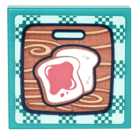 Tile 2 x 2 with Checkered Placemat, Cutting Board, Jelly Sandwich Pattern (Sticker) - Set 41700