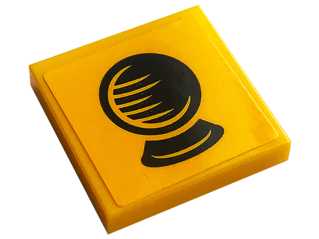 Tile 2 x 2 with Black Crystal Ball Pattern (Sticker) - Set 76396